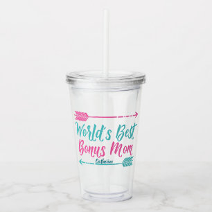 World's Best Bonus Mum Custom Acrylic Tumbler