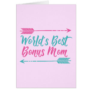 World's Best Bonus Mum Happy Mother's Day Pink