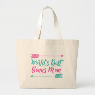 World's Best Bonus Mum Large Tote Bag