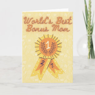 World's Best Bonus Mum Mother's Day Card