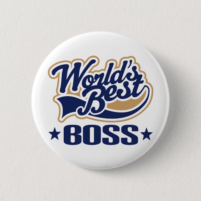 Worlds Best Boss 6 Cm Round Badge (Front)