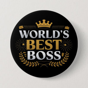world's best boss 7.5 cm round badge
