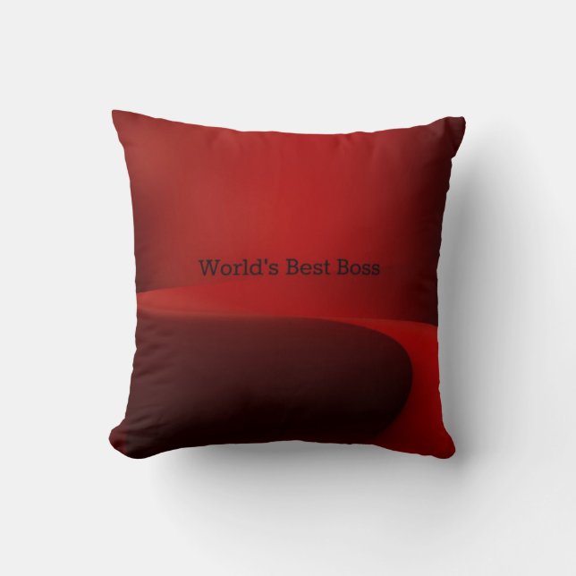 World's Best Boss - black and red classic design Cushion (Front)