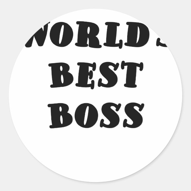 Worlds Best Boss Classic Round Sticker (Front)