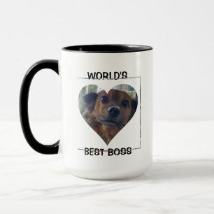 World's Best Boss Funny Dog Picture and Name Mug
