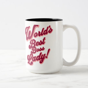 'World's best boss lady' Two-Tone Coffee Mug