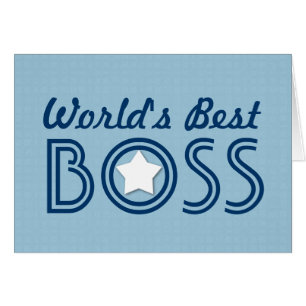 World's Best BOSS White Star Blue Pattern V1C