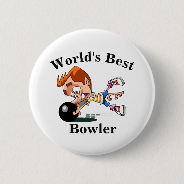 World's Best Bowler 6 Cm Round Badge (Front)