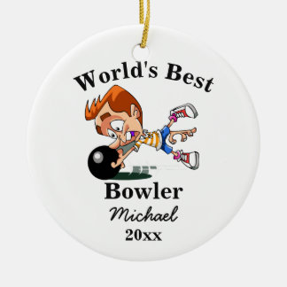 World's Best Bowler Ceramic Tree Decoration