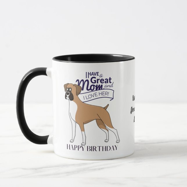 World's BEST BOXER DOG MOM Personalised Fun Mug (Left)