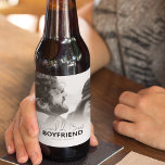 Worlds Best Boyfriend Beer Bottle Label<br><div class="desc">Looking for a unique gift for valentines day,  birthday or just to say I love you! This simplistic modern design features typography text which reads 'WORLDS BEST BOYFRIEND' and your favourite photo. The editable text font style,  can be changed by clicking on the customise further link after personalising.</div>