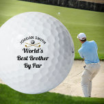 World's Best Brother By Par Fun Custom Name Set Golf Balls<br><div class="desc">Celebrate a golf-loving brother with a fun set of golf balls! This editable template is personalised with a name, and features crossed golf clubs, and the phrase "World's Best Brother By Par". The text can be customised for a different recipient. Printed colours: gold, black and white. Different sized packs are...</div>
