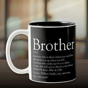 World's Best Brother Definition Fun Black Two-Tone Coffee Mug
