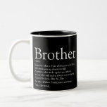 World's Best Brother Definition Fun Black Two-Tone Coffee Mug<br><div class="desc">Personalise for your special brother (big or small) to create a unique gift. A perfect way to show him how amazing he is every day. Designed by Thisisnotme©</div>