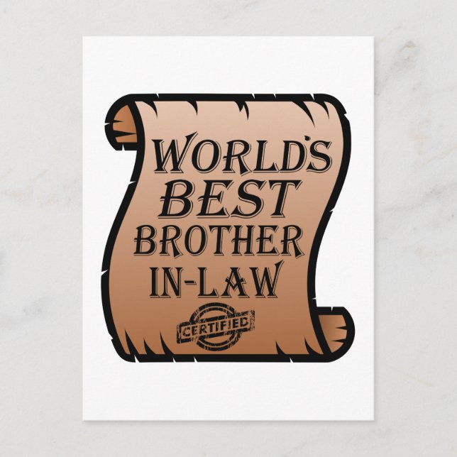 Worlds Best Brother-in-law Certificate Funny Postcard (Front)