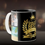 World's Best Brother Photo Collage Black and Gold Two-Tone Coffee Mug<br><div class="desc">Personalise for the world's best brother to create a unique gift. A perfect way to show him how amazing he is every day. Designed by Thisisnotme©</div>