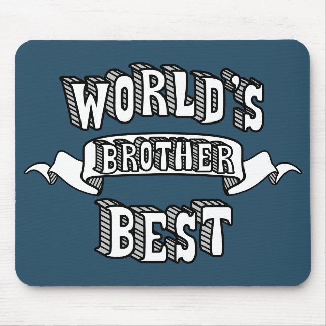 World's Best Brother Typography Text Mousepad (Front)