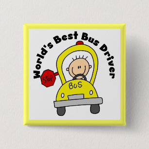 World's Best Bus Driver 15 Cm Square Badge