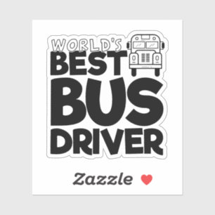 World's best bus driver face word art Sticker