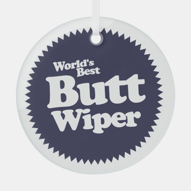 World's Best Butt Wiper Nurse CNA RNA  Glass Tree Decoration (Front)