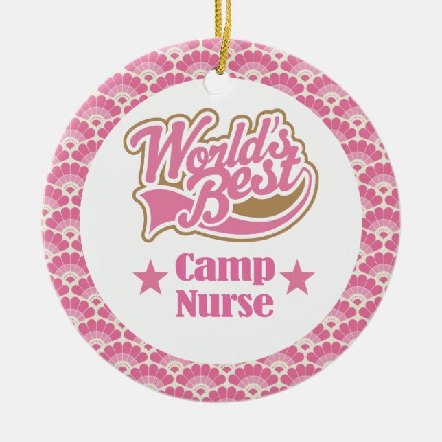 Worlds Best Camp Nurse Ceramic Tree Decoration (Front)