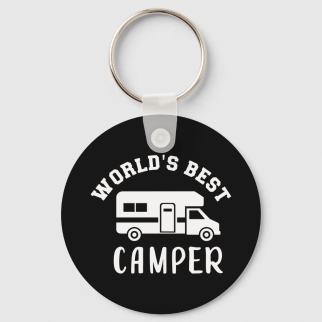 World's best camper camping RV Key Ring (Front)