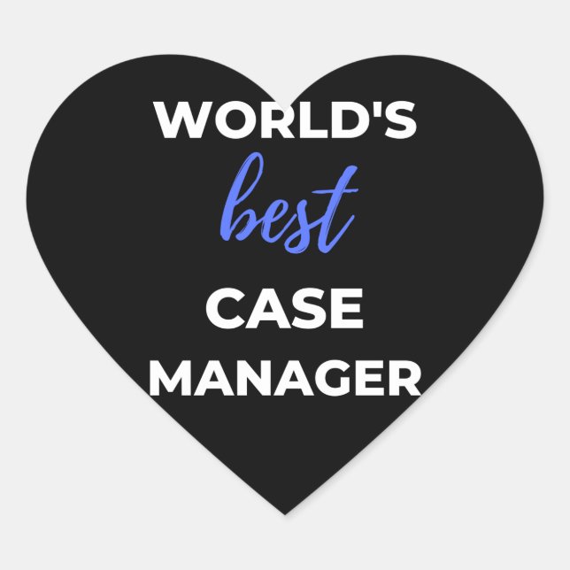 World's Best Case Manager Heart Sticker (Front)
