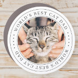 World's Best Cat Dad Classic Simple Photo Car Magnet<br><div class="desc">This simple and classic design is composed of serif typography and add a custom photo.</div>