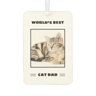 World's Best Cat Dad Custom Photo Personalised Car Air Freshener