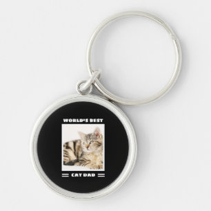 World's Best Cat Dad Custom Photo Personalised Key Ring