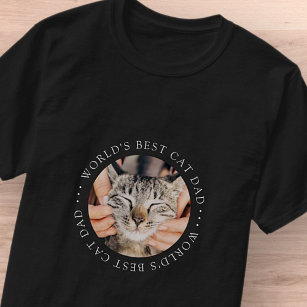 World's Best Cat Dad Elegant Simple Custom Photo T-Shirt