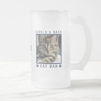 World's Best Cat Dad Navy Paw Prints Name Photo