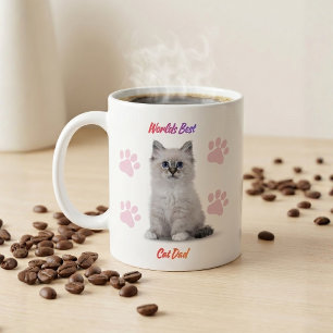 World's Best Cat Dad Pet Photo Coffee Mug