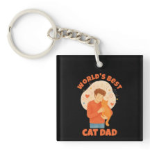 World's Best Cat Dad Watercolor Custom Photo