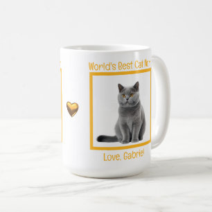 World's Best Cat Mum Chartreux Personalise Coffee Mug