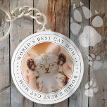 World's Best Cat Mum Classic Simple Photo Key Ring<br><div class="desc">This simple and classic design is composed of serif typography and add a custom photo.</div>