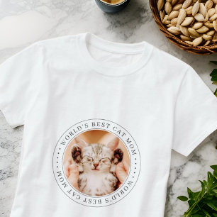 World's Best Cat Mum Classic Simple Photo T-Shirt