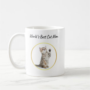 World's Best Cat Mum Custom Funny 2 Pet Photos Coffee Mug
