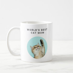 World's Best Cat Mum Custom Funny 2 Pet Photos Coffee Mug