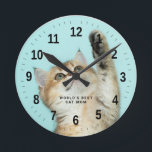 World's Best Cat Mum Custom Photo<br><div class="desc">World's Best Cat Mum Custom Funny Pet Photos clock</div>