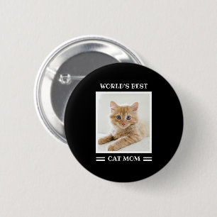 World's Best Cat Mum Custom Photo Personalised 6 Cm Round Badge
