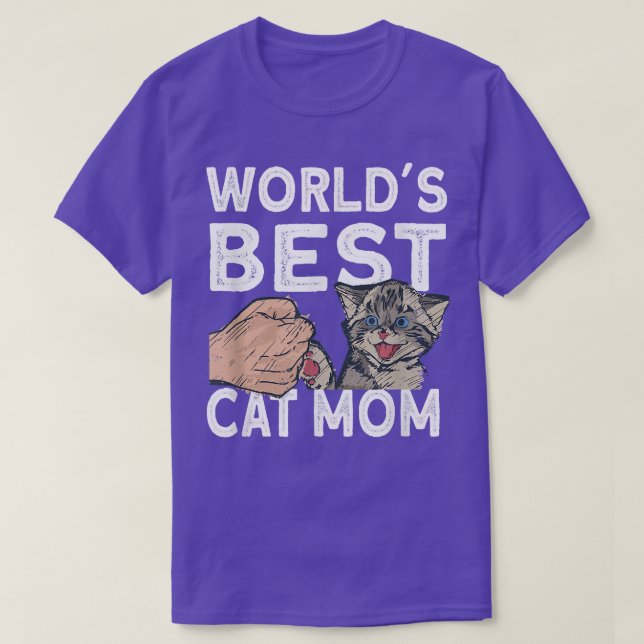 Worlds Best Cat Mum  Cute Cat  T-Shirt (Design Front)