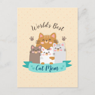 World's Best Cat Mum - Cute Kittens Postcard