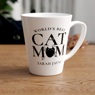World's Best Cat Mum Cute Personalised Latte Mug