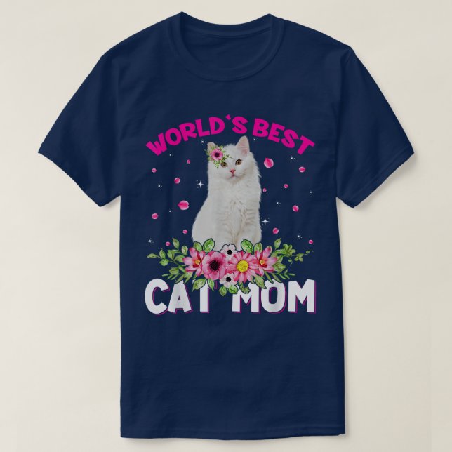 World's Best Cat Mum Funny Mother's Day  T-Shirt (Design Front)
