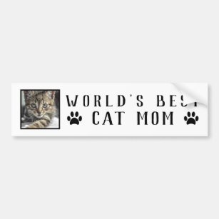 World's Best Cat Mum Paw Prints Pet Photo Frame Bumper Sticker