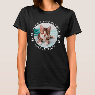World's Best Cat Mum Personalised Cute Pet Photo T-Shirt
