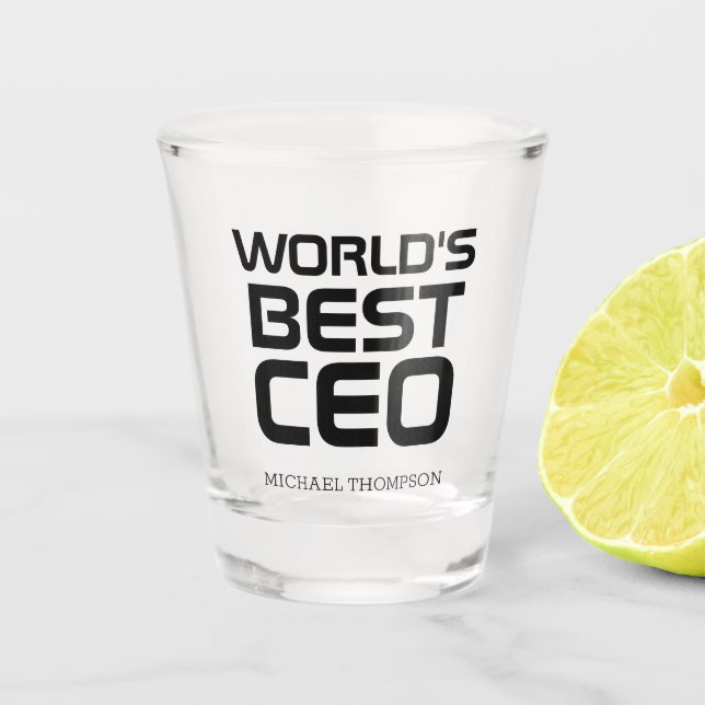 World's Best CEO Personalised Gift for CEO Boss  Shot Glass (Front)