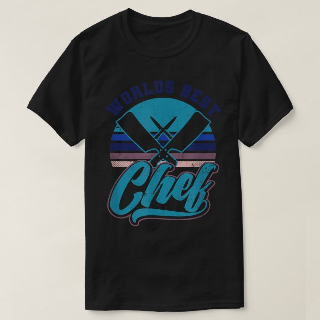 Worlds Best Chef Design Chef Knife  T-Shirt (Design Front)