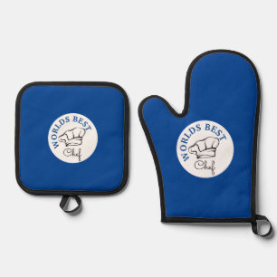 Worlds Best Chef Oven Mitt & Pot Holder Set